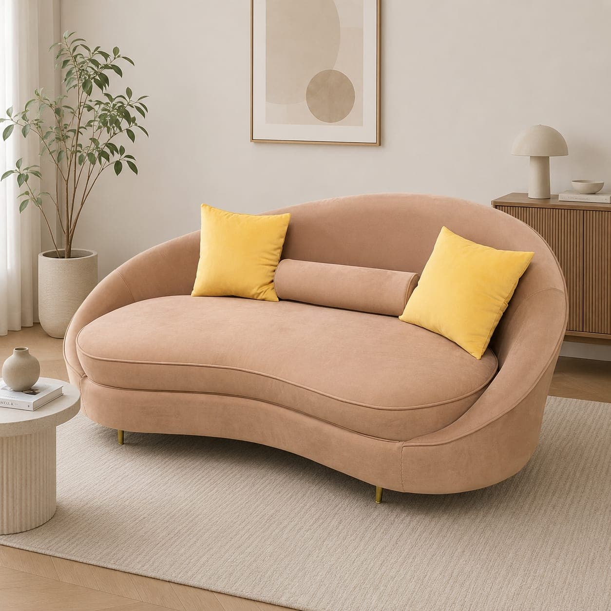 Upholstered sofa detail
